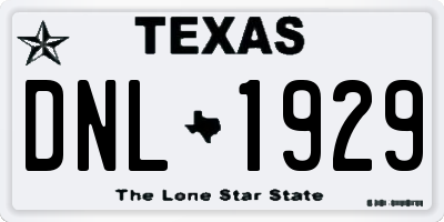 TX license plate DNL1929