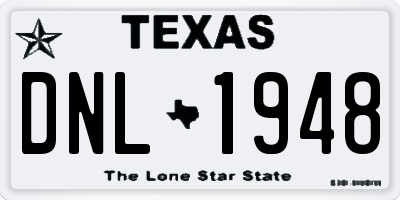 TX license plate DNL1948