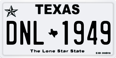 TX license plate DNL1949