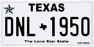 TX license plate DNL1950