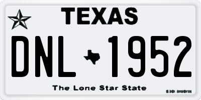 TX license plate DNL1952