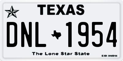 TX license plate DNL1954