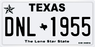 TX license plate DNL1955