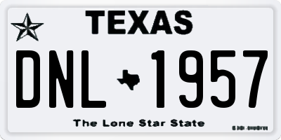 TX license plate DNL1957