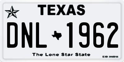 TX license plate DNL1962