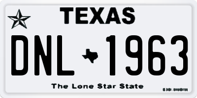 TX license plate DNL1963