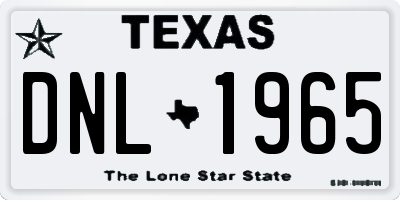 TX license plate DNL1965