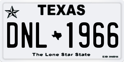TX license plate DNL1966