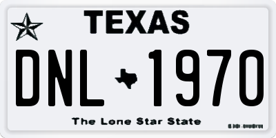 TX license plate DNL1970