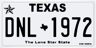 TX license plate DNL1972