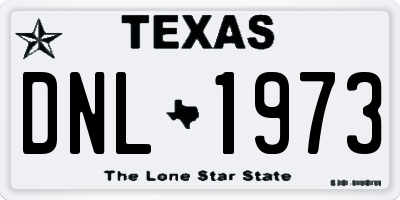TX license plate DNL1973