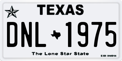 TX license plate DNL1975