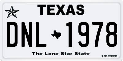 TX license plate DNL1978