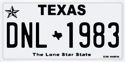 TX license plate DNL1983