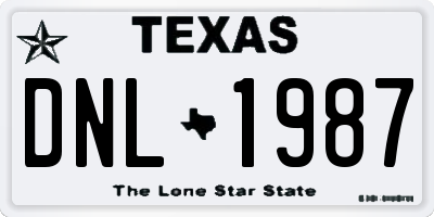 TX license plate DNL1987