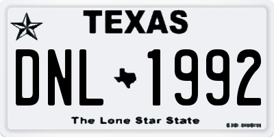 TX license plate DNL1992