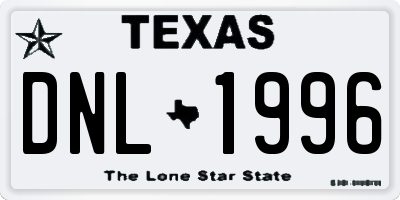 TX license plate DNL1996