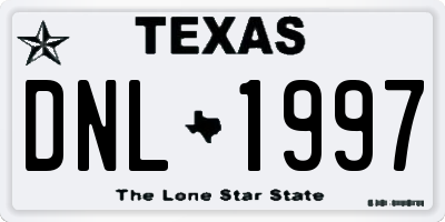 TX license plate DNL1997