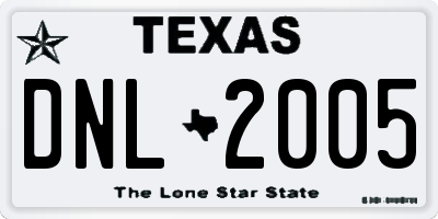 TX license plate DNL2005