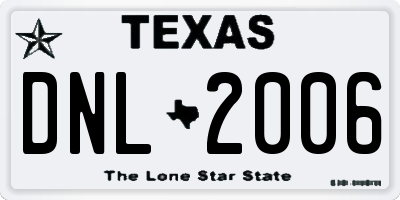 TX license plate DNL2006