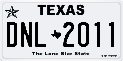 TX license plate DNL2011
