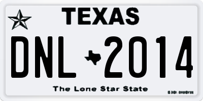 TX license plate DNL2014
