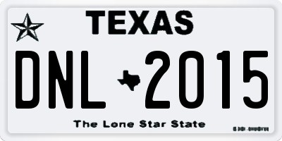TX license plate DNL2015