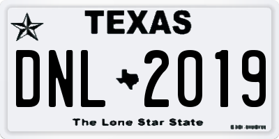 TX license plate DNL2019