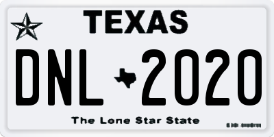 TX license plate DNL2020