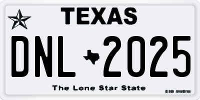 TX license plate DNL2025