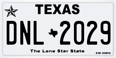 TX license plate DNL2029