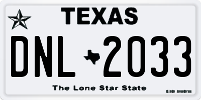 TX license plate DNL2033