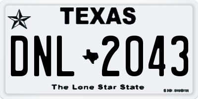 TX license plate DNL2043