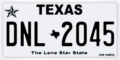 TX license plate DNL2045