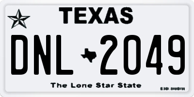 TX license plate DNL2049