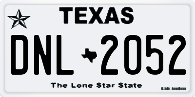 TX license plate DNL2052