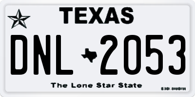 TX license plate DNL2053