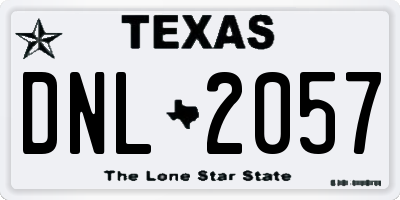TX license plate DNL2057