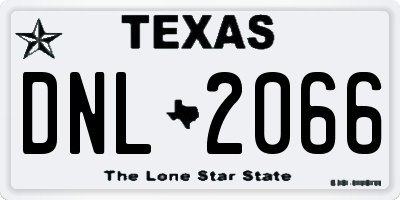 TX license plate DNL2066