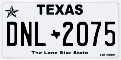 TX license plate DNL2075