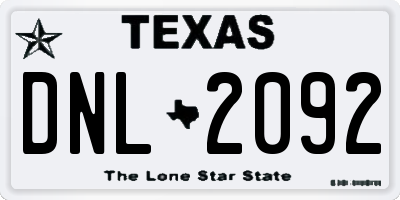 TX license plate DNL2092