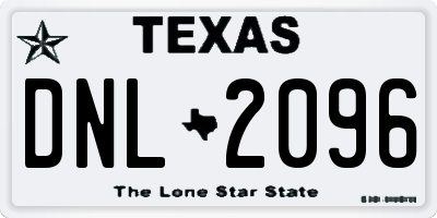 TX license plate DNL2096