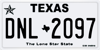 TX license plate DNL2097