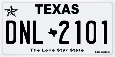 TX license plate DNL2101