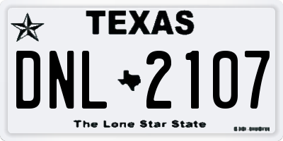 TX license plate DNL2107