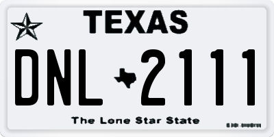 TX license plate DNL2111