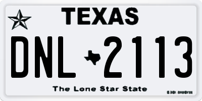 TX license plate DNL2113
