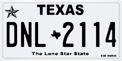 TX license plate DNL2114