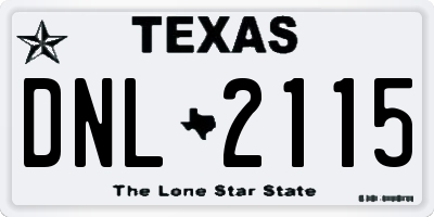 TX license plate DNL2115