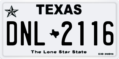 TX license plate DNL2116